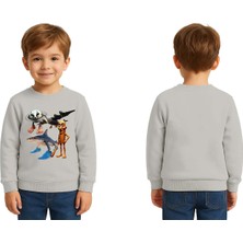 Sedirli Unisex Braınrot Baskılı Çocuk Swaetshirt 3 Iplik Şardonlu