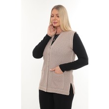 Kadın Merserize Cepli Düğmeli Rolax Triko Mevsimlik Anne Yelek