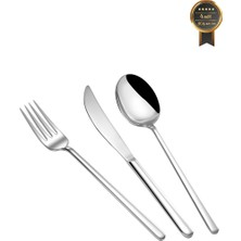 Arsel Lotus Sade Klasik 36 Parça Premium Ağır 6 Kişilik Takım 4mm Çatal Kaşık Bıçak Seti 304 Kalite