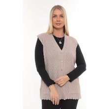 Kadın Merserize Cepli Düğmeli Rolax Triko Mevsimlik Anne Yelek