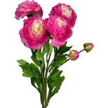 Nettenevime Yapay Çiçek Şakayık Çiçeği Fuşya Renk 2 Çiçek 1 Tomurcuk 50CM