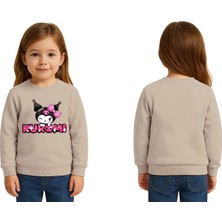 Sedirli Unisex Kuromi Baskılı Çocuk Swaetshirt 3 Iplik Şardonlu