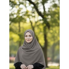 Fresco Scarfs Tesettür Hijab Mısır Medine Ipeği Eşarp 110x110 Füme