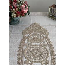 Lavanderi Fransız Dantelli Tek Parça Runner, Masa&sehpa Örtüsü, Çeyizlik Runner