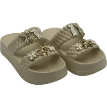 Gökçe Kadın Taşlı Şık Rahat Konforlu Günlük Terlik