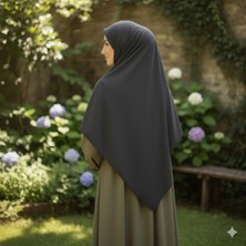 Fresco Scarfs Tesettür Hijab Mısır Medine Ipeği Eşarp 110x110 Antrasit