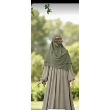 Fresco Scarfs Tesettür Hijab Mısır Medine Ipeği Eşarp 110x110 Küf Yeşili