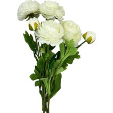 Nettenevime Yapay Çiçek Şakayık Çiçeği Beyaz Renk 2 Çiçek 1 Tomurcuk 50CM