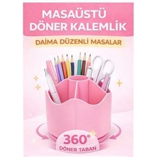 Kawaii Masa Üstü Kalemlik Kalem Makyaj Kutusu 360 Derece Döner Düzenleyici Organizer Hediyelik