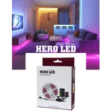5 Metre Renkli Animasyonlu Rgb Şerit LED Seti Iç Mekan Işıklandırma