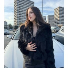 Kadın Siyah Kısa Suni Kürk