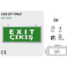 Maxled 7004 Ledli Acil Çıkış Armatürü Çıkış Çift Yön