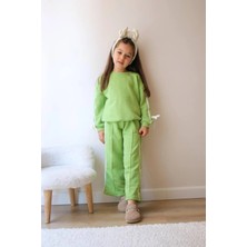 Queen Kids Queenkids Kız Çocuk 5002 Takım Fıstık Yeşil Fiyonk