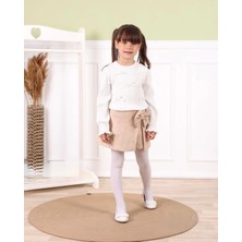 Queen Kids Queenkids Kız Bebek 0882.01SÜET Bluz Takım Bej