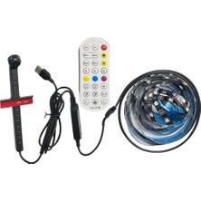 Powerr Led Aydınlatma 5V Tv Arkası Kameralı Rgb Şerit LED Tv Renklerine Göre Senkronize Kumanda Veya Bluetooth Kontrol USB Güç Girişi 3.8 Metre