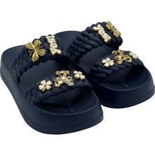 Gökçe Kadın Taşlı Şık Rahat Konforlu Günlük Terlik