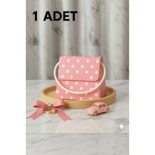 Meröka Özel Anlar Için Premium Hediyelik Çanta ve Konsept Hediye Kutusu Pembe Puantiye