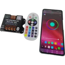 Powerr Led Aydınlatma 5 V-24 V 30 A 25 Tuş Kumandalı ve Bluetoothlu Cep Telefonundan Rgb Rf LED Kontrol