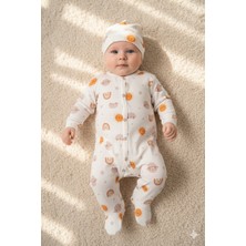 Miniday Bebek Baskılı Tulum Şapkalı