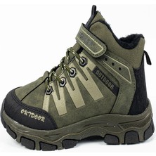 Jagulep Çocuk Erkek Haki Su Geçirmez Içi Yünlü Fermuarlı Bot