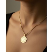 Winy Concept Burgu Zincir Altın Detaylı Çelik Kadın Kolye