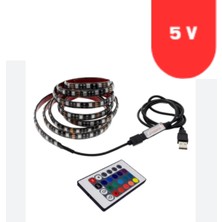 Powerr Led Aydınlatma 5V Tv Arkası Rgb Şerit LED USB Güç Girişi 3 Metre