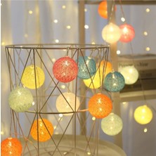 Renkli LED Işıklı Toplar Dekoratif Süsleme, 2 Metre, 10'lu Paket