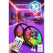 Özbience 10M Rgb Şerit LED Işık, Kumandalı, Tak ve Çalıştır, Trafo Dahil