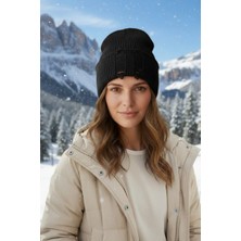 Eleven Markets Özel Tasarım Tiriko Siyah Kadın Beresi