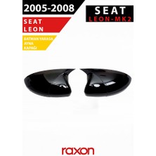 Raxon Seat Leon Mk2 2005–2008 Batman & Yarasa Ayna Kapağı – Parlak Piano Black Sport,