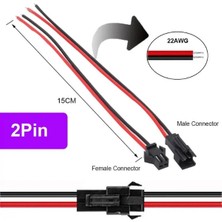 Powerr Led Aydınlatma Tek Renk Şerit LED Bağlantı Soketli Kablo Takım 2 Pin 1.00 mm 10 Adet