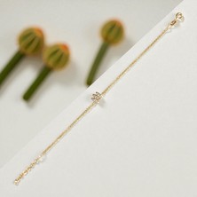 Nova Grup Markiz Kesim Zirkon Taşlı 14 Ayar Altın Bileklik