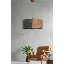 HMY Design Froid Handmade Tekli Sarkıt Avize Gri-Hasır