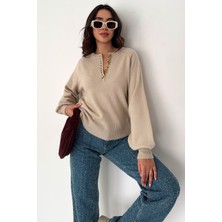 Noa Noa Kadın Düğmeli Triko Kazak – Red Stitch