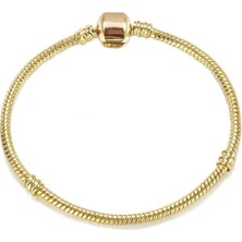 Kumi 925 Ayar Cham Uyumlu Yılan Zincir Gümüş Üzeri Altın Kaplama Kadın Bileklik-gold