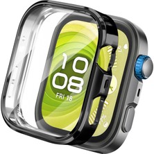 Huawei Watch Fit 4 Uyumlu Silikon Ekran ve Kasa Koruyucu Siyah