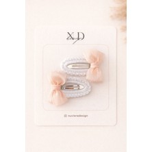 Nuviera Design Ada & Co. - Pudra Örgü Fiyonk Çıtçıt Toka 2'li Set