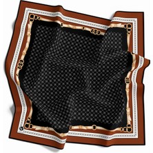 Violla Twill Kemerli ve Çıtır Motifli Desenli Taba Renkli 90X90 Eşarp (Ipek Içermez) Dikim Şekli : El Dikiş