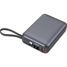 Realpower 20000MAH Gri Powerbank 22.5W Kablolu ve LED Display PB20KGR