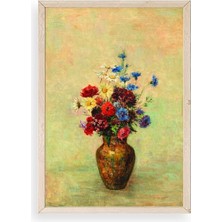 Sinems World Vazoda Çiçek Ahşap Çerçeveli Tablo