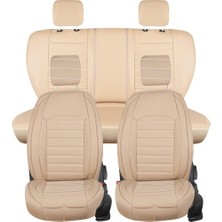 Castor Otomotiv Castor Citron C3 Air Cros Uyumlu Lüks Deri Oto Koltuk Kılıfı Ön Arka Takım Set Giydirme Model Bej