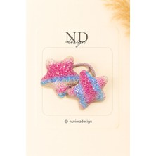 Nuviera Design Gökkuşağı Yıldızı Mini Lastikli Toka - 2'li Set