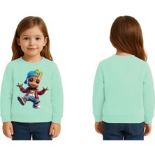 Sedirli Unisex Groot Baskılı Çocuk Swaetshirt 3 Iplik Şardonlu