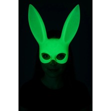 Ulu Pazarlama Karanlıkta Parlayan Fosforlu Tavşan Maskesi – Glow Bunny Masquerade Maske (32X22 Cm)