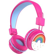 Just Cheap Store Gökkuşağı Desenli Bluetooth Kulak Üstü Kulaklık