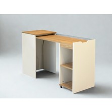 Eşyala. Montreal Katlanabilir Çalışma Masası Krem Sedef (50X80X144 Cm)