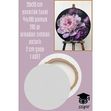 Fanart 20X20 cm Yuvarlak Tuval %100 Pamuk 285 gr Arkadan Zımbalı Astarlı 2 cm Şase 1 Adet