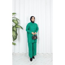 Nisum Moda Düğmeli Triko Pantolonlu Takım