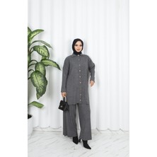 Nisum Moda Düğmeli Triko Pantolonlu Takım