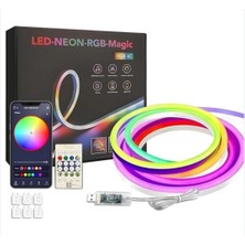 Powerr Led Aydınlatma 5V 10 Metre USB Kitli IP65 Ic-Rgb Pixel Neon Şerit LED Bluetoothlu ve Uzaktan Kumandalı
